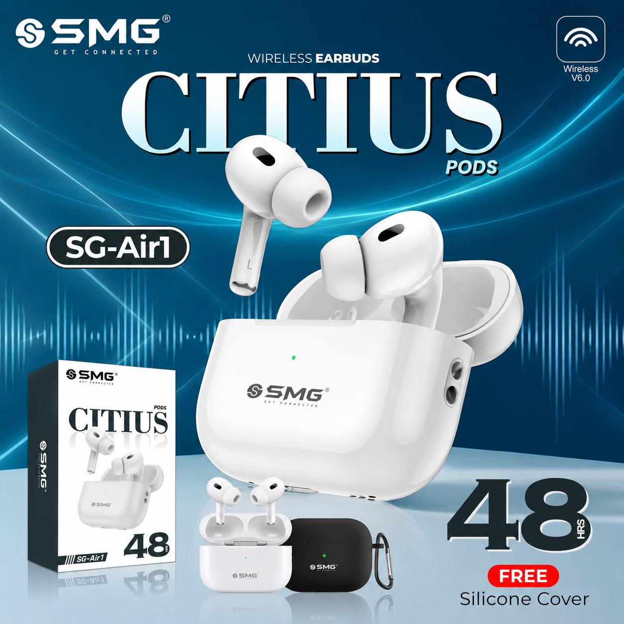 SMG AIR1 Citius 32H Wireless Bluetooth Ear buds ( 6M Warranty)